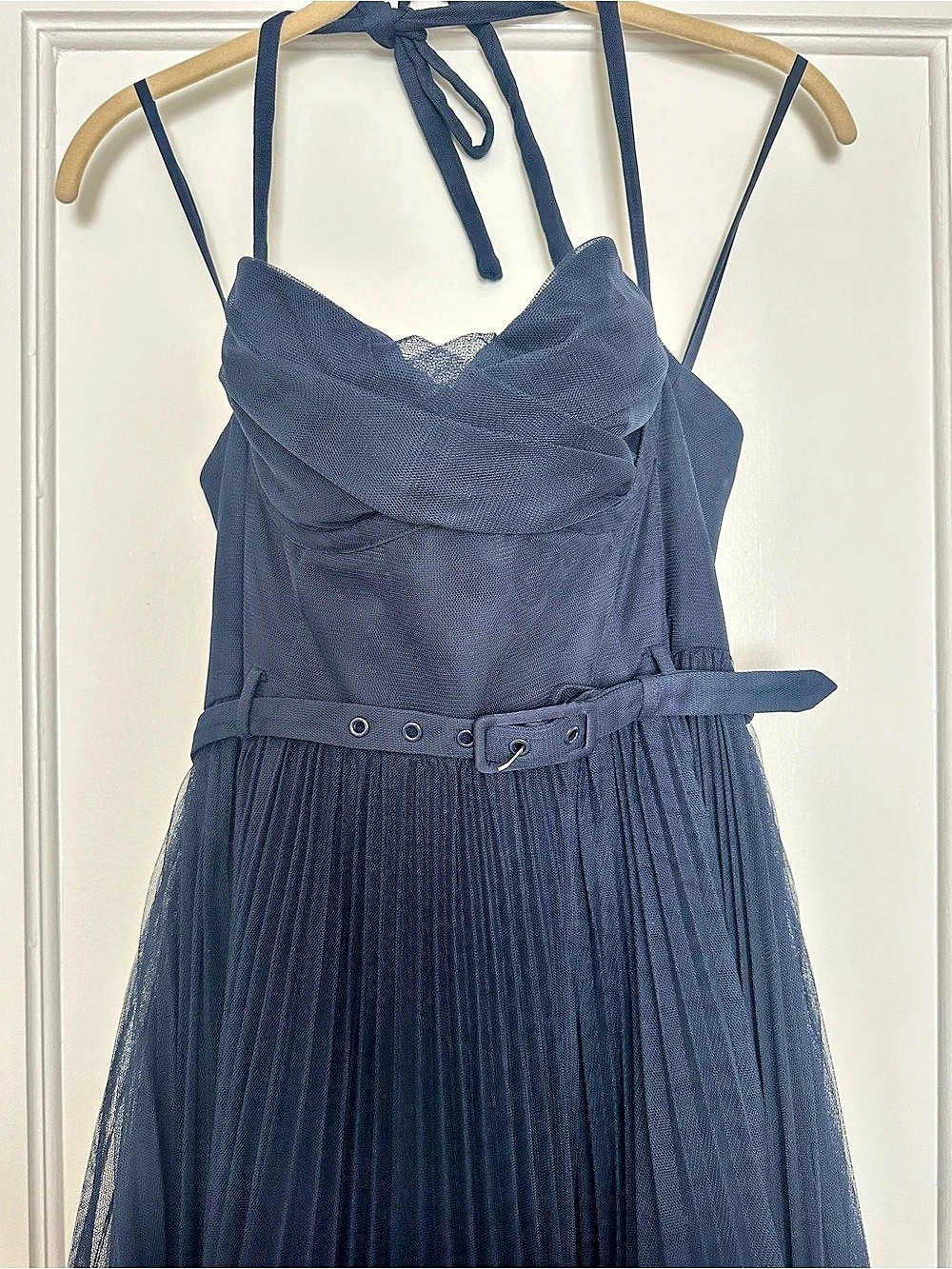 Hutch Pleated Maxi Dress in Blue Size 6 NWT